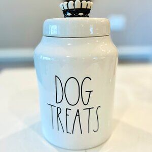 Rae Dunn Dog Treats Ceramic Jar Large Size w/ Airtight Seal - Like New Condition